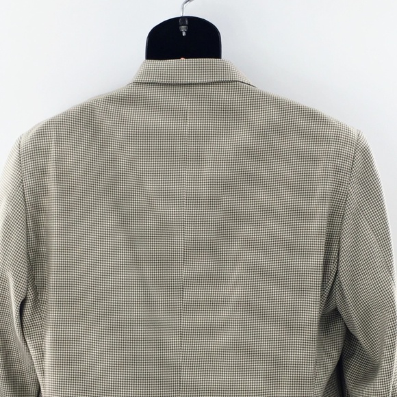 Polo Ralph Lauren Mens Blazer Tan Silk 3 Button Check Made in Italy Sz 44 Long - Picture 8 of 16